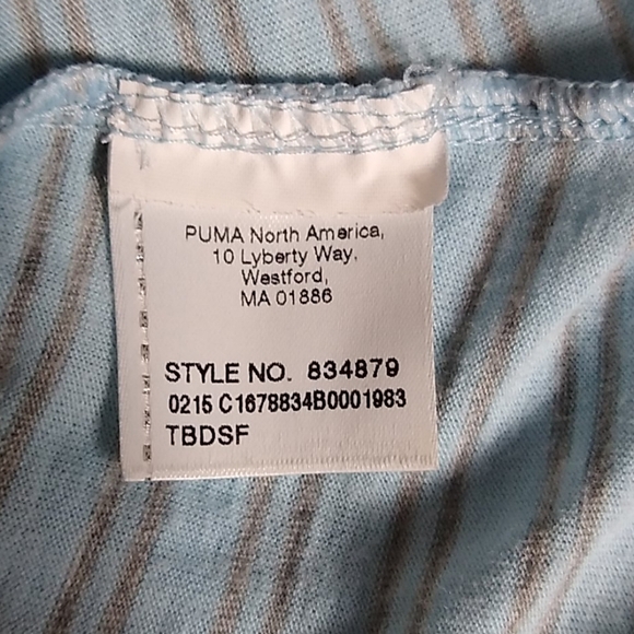 PUMA Blue & Grey Racer Back Tank Top Striped Size Medium - Picture 7 of 9